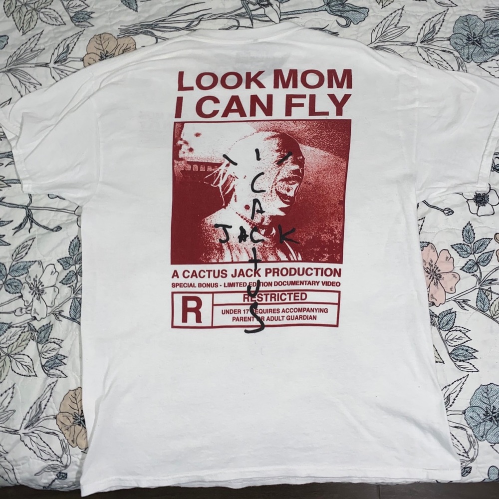 Travis Scott Look Mom I Can Fly Shirt Size Large